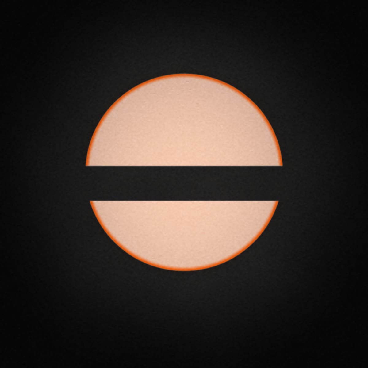 Heliopolis — cover artwork. A hard-edged sun disc bisected by a black band.